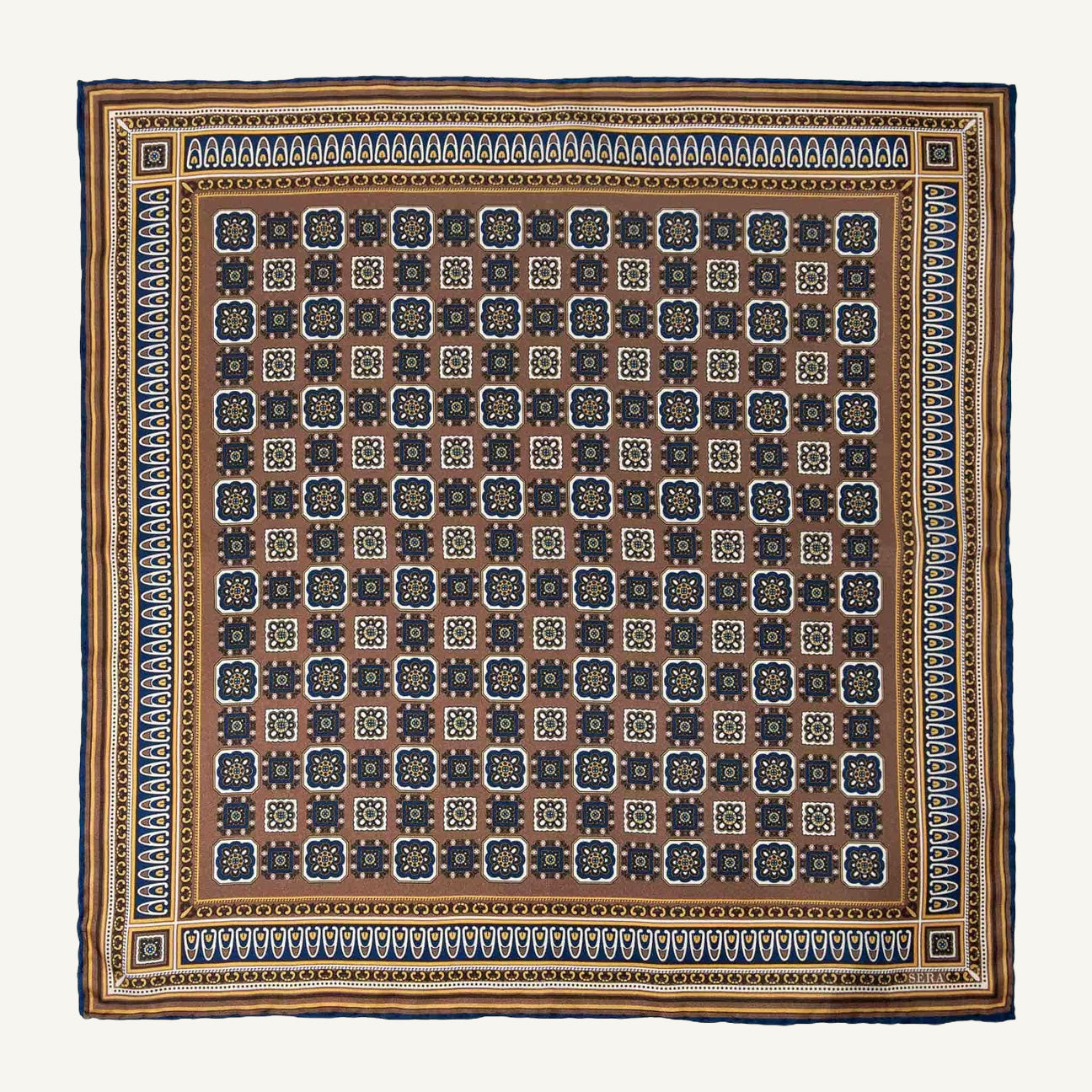 Como Brown Silk Pocket Square — Available in 3 Designs